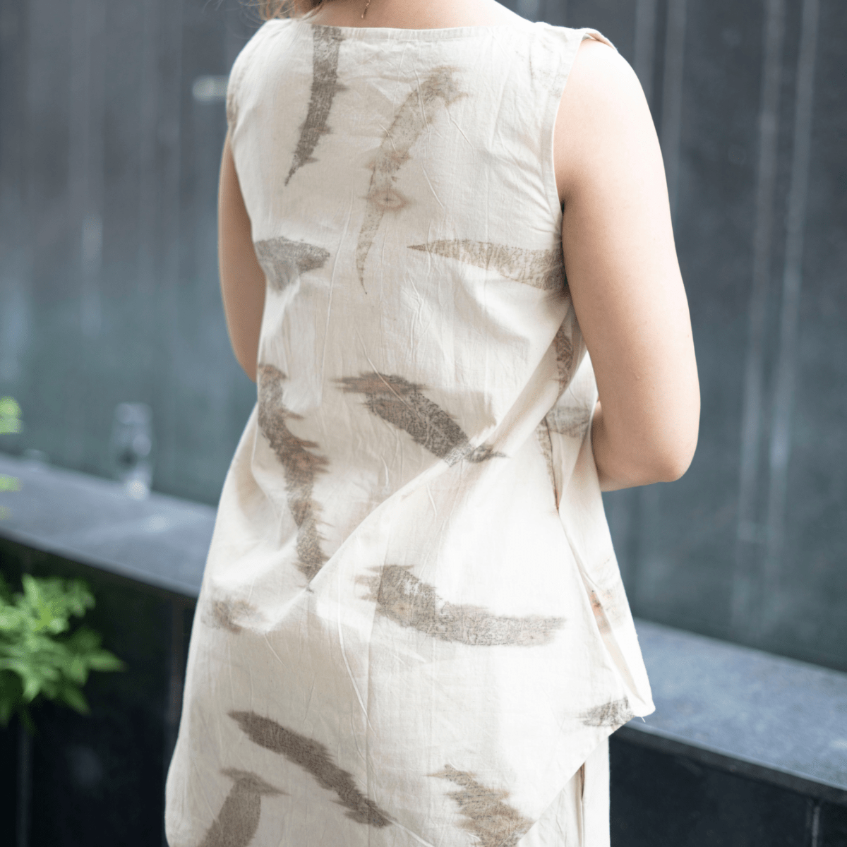 Eucalyptus Pintuck Eco - Printed Co - Ord Set for Women – Womens Co - Ord Sets on Brown Living™. SKU: AAYU-00161. Img 5.