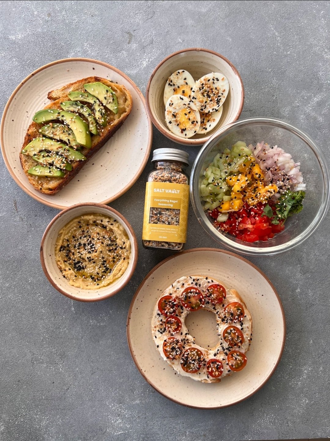 Everything Bagel Seasoning | For Sandwiches, Salads & More – Seasonings & Spices on Brown Living™. SKU: EB1SHA100. Img 3.