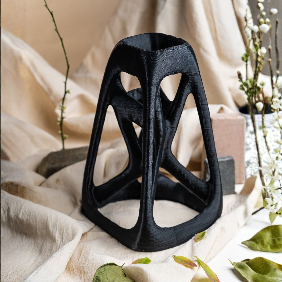 Exo Tesseract Plant - Based Simple Black Figurine – Home Decor on Brown Living™. SKU: EXTEEDPLBKA038. Img 1.