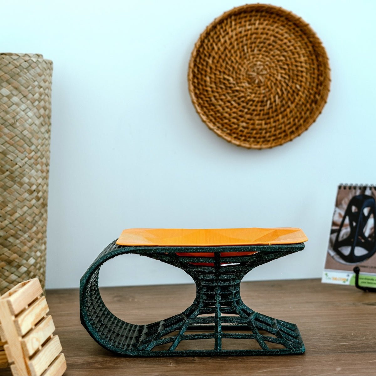 Fathomless Wormhole – Plant - Based Gold & Green Tray – Home Decor on Brown Living™. SKU: FAWOEDPLTNA108. Img 1.