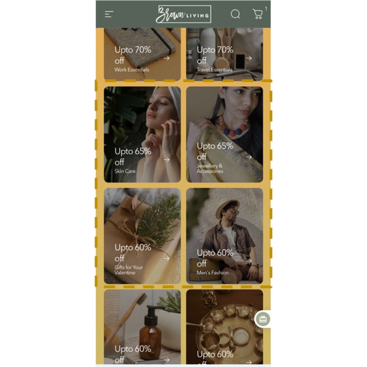 Featured Brand Block - Bottom 4 Spots – Website Promotion Services on Brown Living™. SKU: BLCFG_FBB_B4. Img 2.