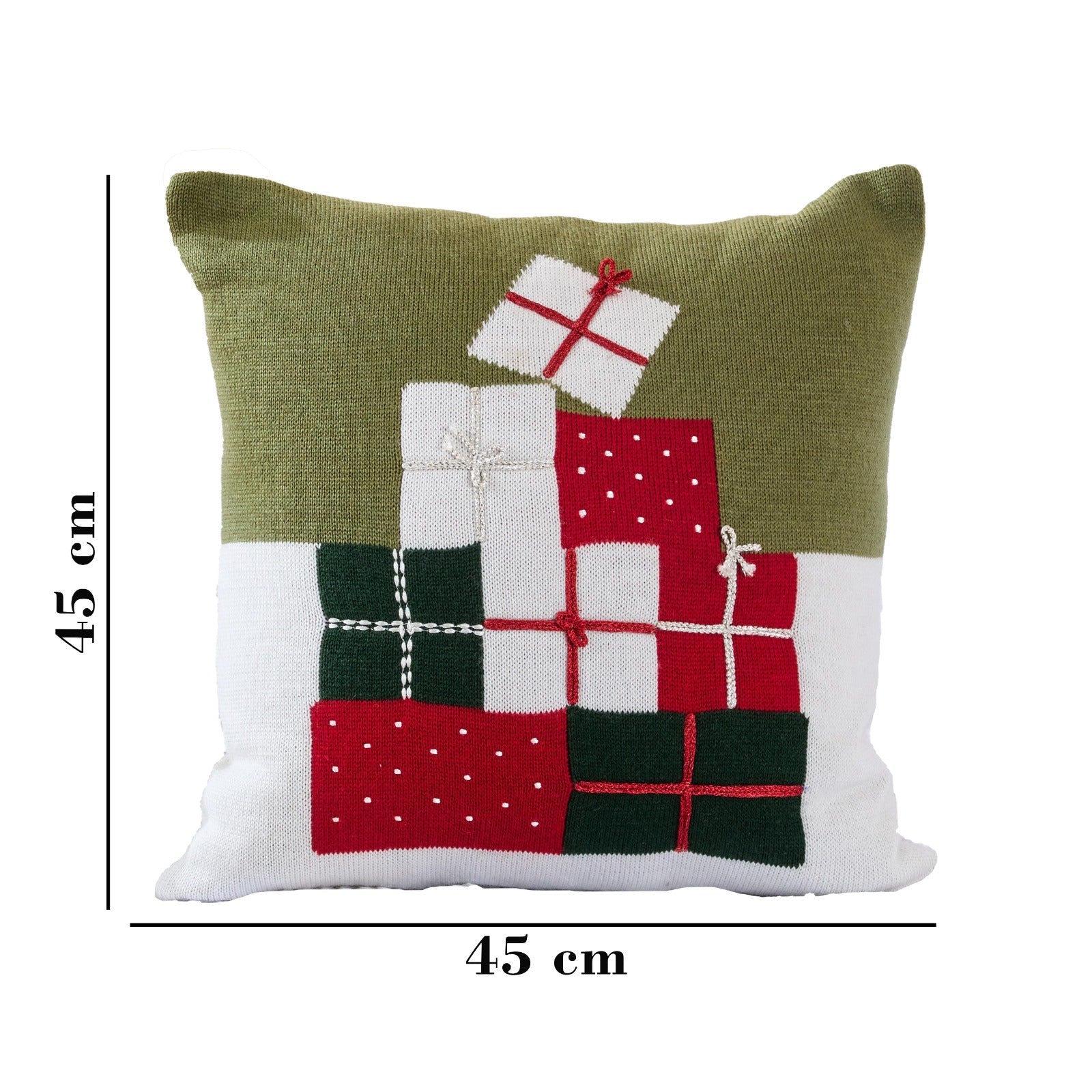 Festive Knit Bloom Cushion | Textured Decorative Cushion – Pillow on Brown Living™. SKU: SHLP-26. Img 2.