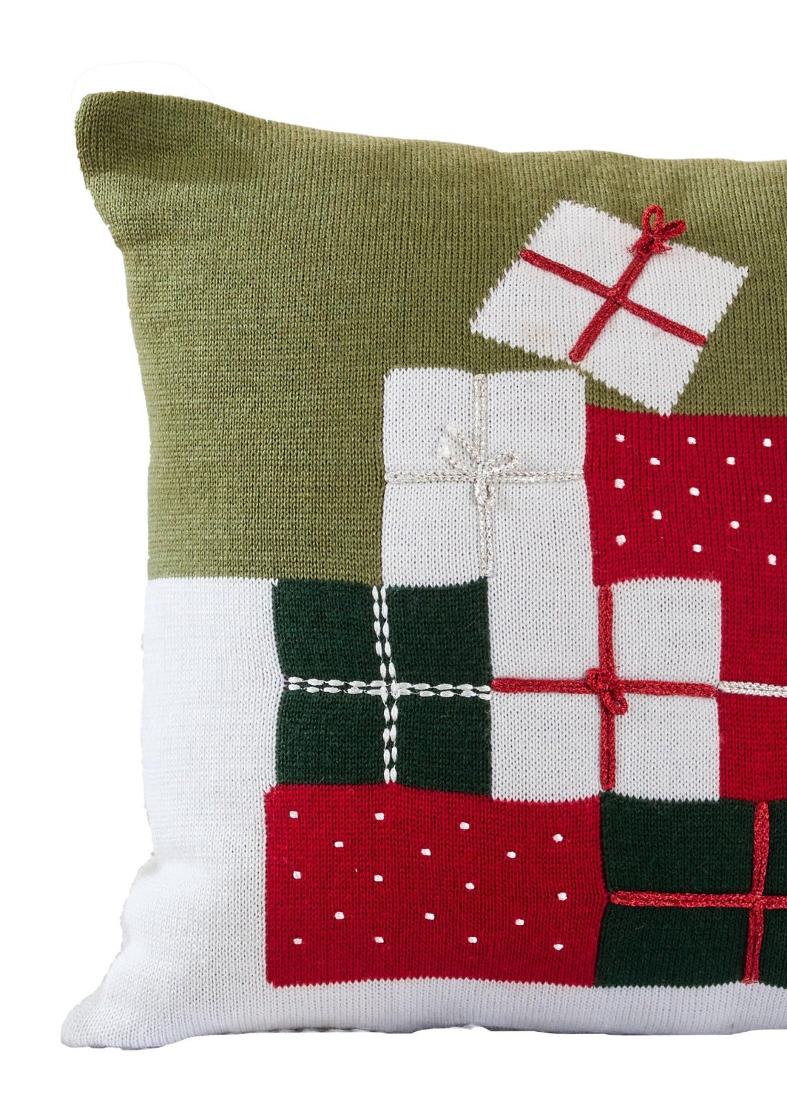 Festive Knit Bloom Cushion | Textured Decorative Cushion – Pillow on Brown Living™. SKU: SHLP-26. Img 4.