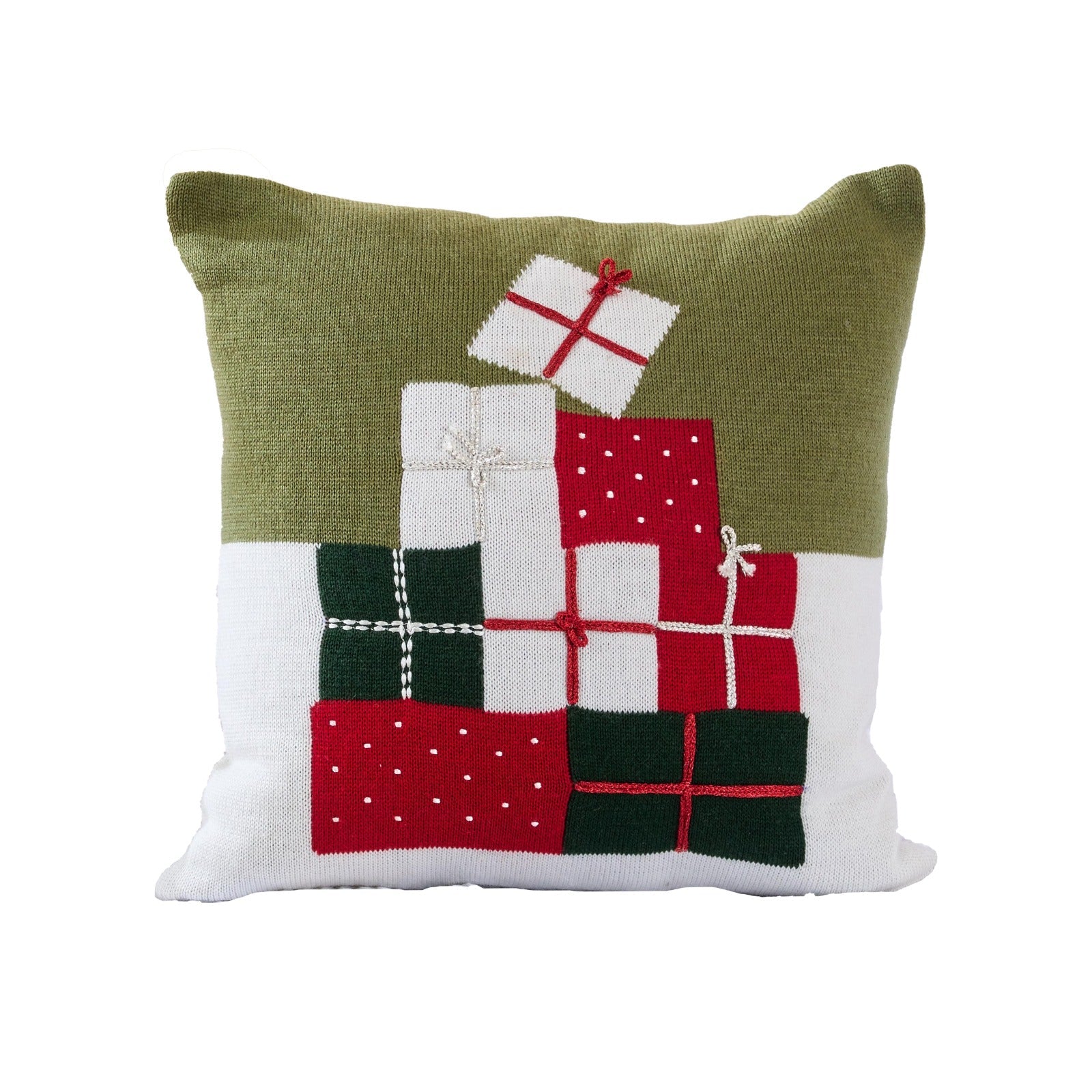 Festive Knit Bloom Cushion | Textured Decorative Cushion – Pillow on Brown Living™. SKU: SHLP-26. Img 3.
