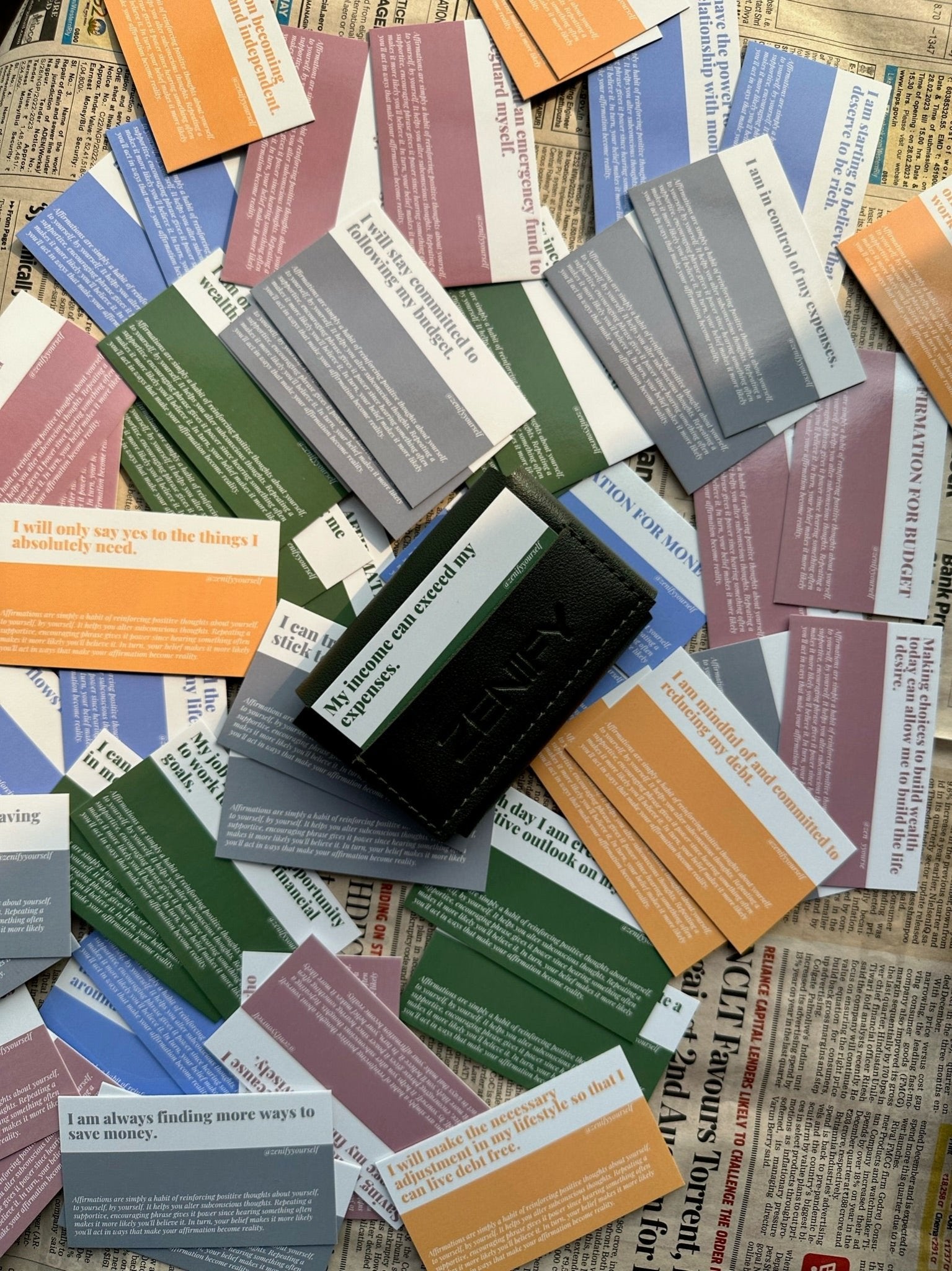 Financial Affirmations Cards Positive Money Mindset Statements – Stationery on Brown Living™. SKU: Fin-Aff. Img 4.