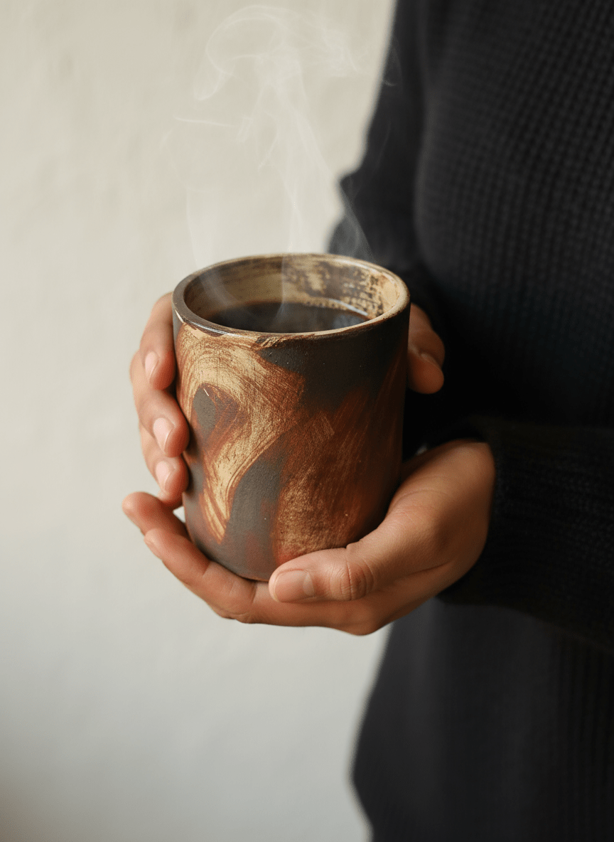 Fired Earth Kulladh – Set of 2 | Handcrafted Clay Tea Cups – Cups & Saucers on Brown Living™. SKU: CKS1_N. Img 1.