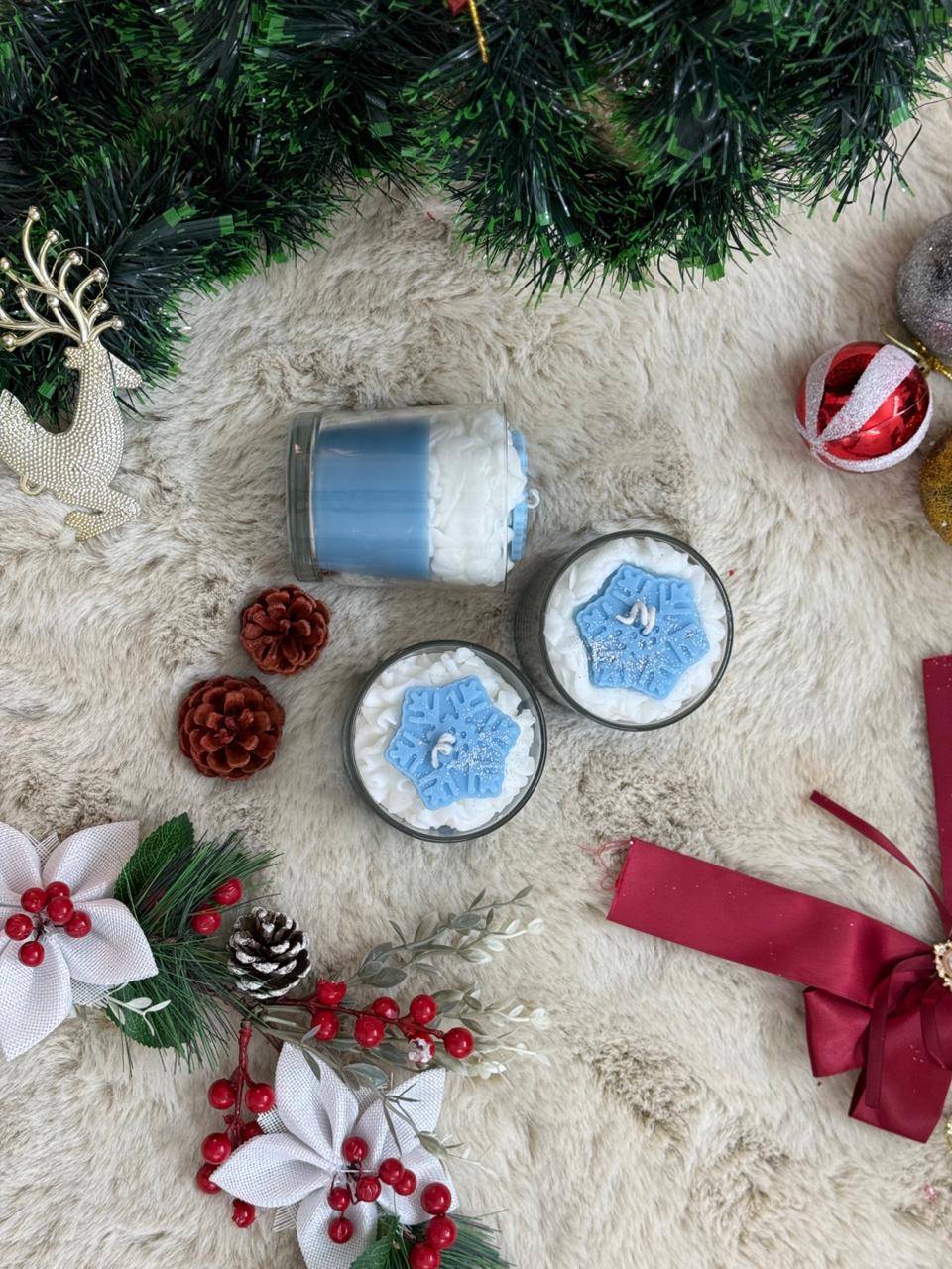 First Snow - Fall Candle | Fresh Winter Scented Soy Wax Candle – Candles & Fragrances on Brown Living™. SKU: SLTYSECRT-20. Img 1.
