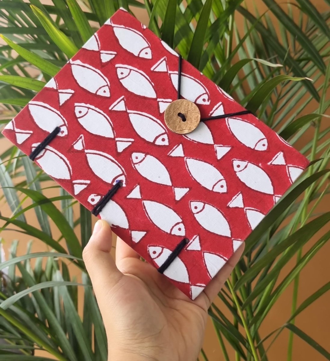 Fishy Fabric Handmade Diary – Notebooks & Notepads by Kauseyah available on Brown Living™. . SKU: KJ20. Img 1.