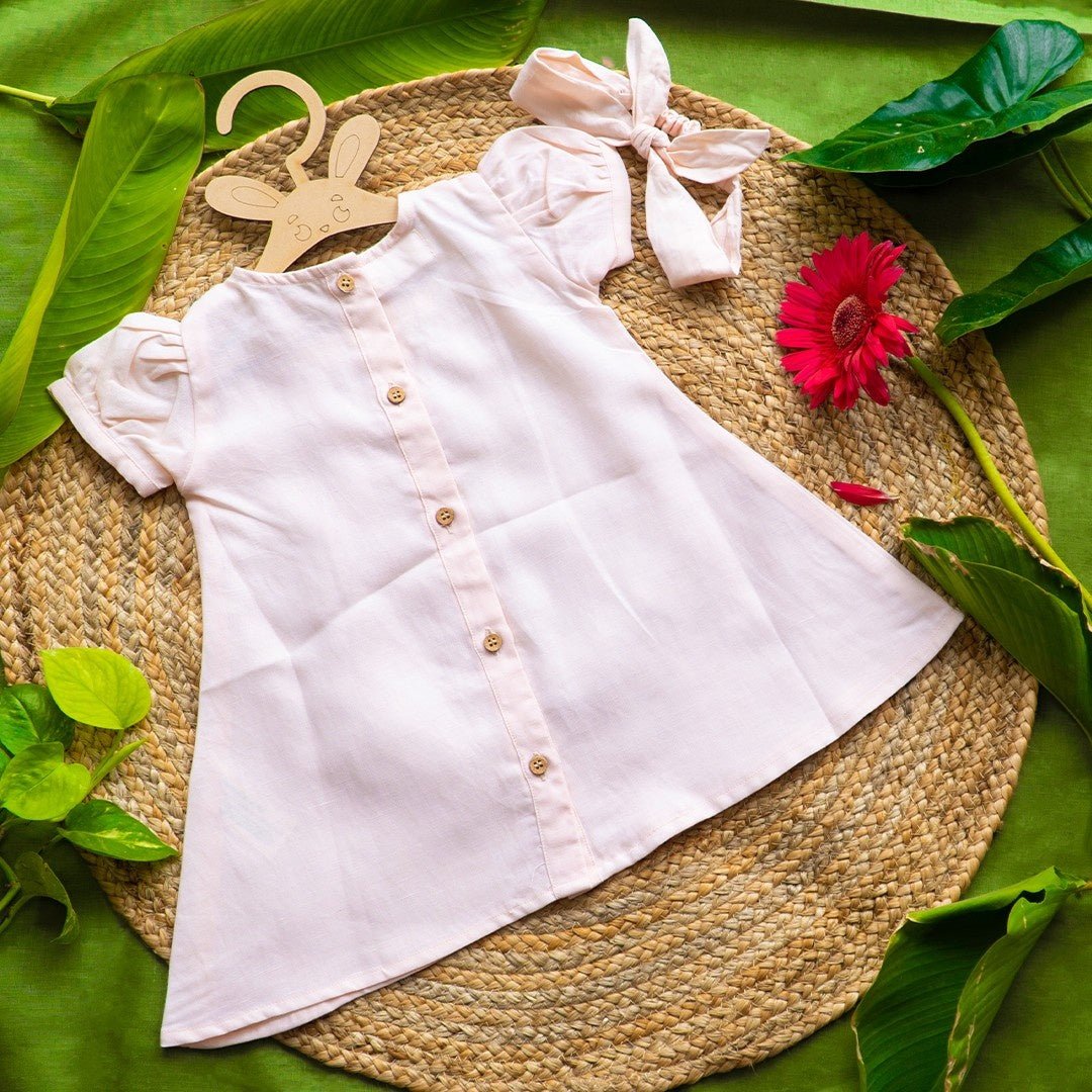 Flamingo Beauty Hemp Baby Frock Soft Eco Friendly Dress – Kids Frocks & Dresses on Brown Living™. SKU: ARN003_0-3. Img 3.
