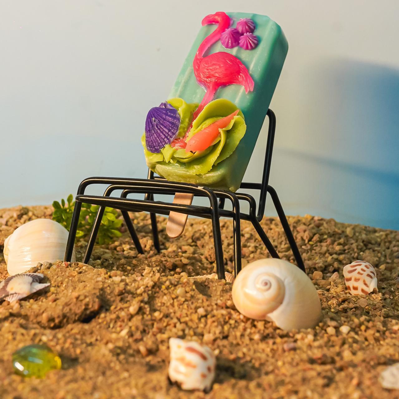 Flamingo Popsicle Soap - Tropical Fun Handmade Soap Bar – Body Soap on Brown Living™. SKU: SS-27. Img 3.