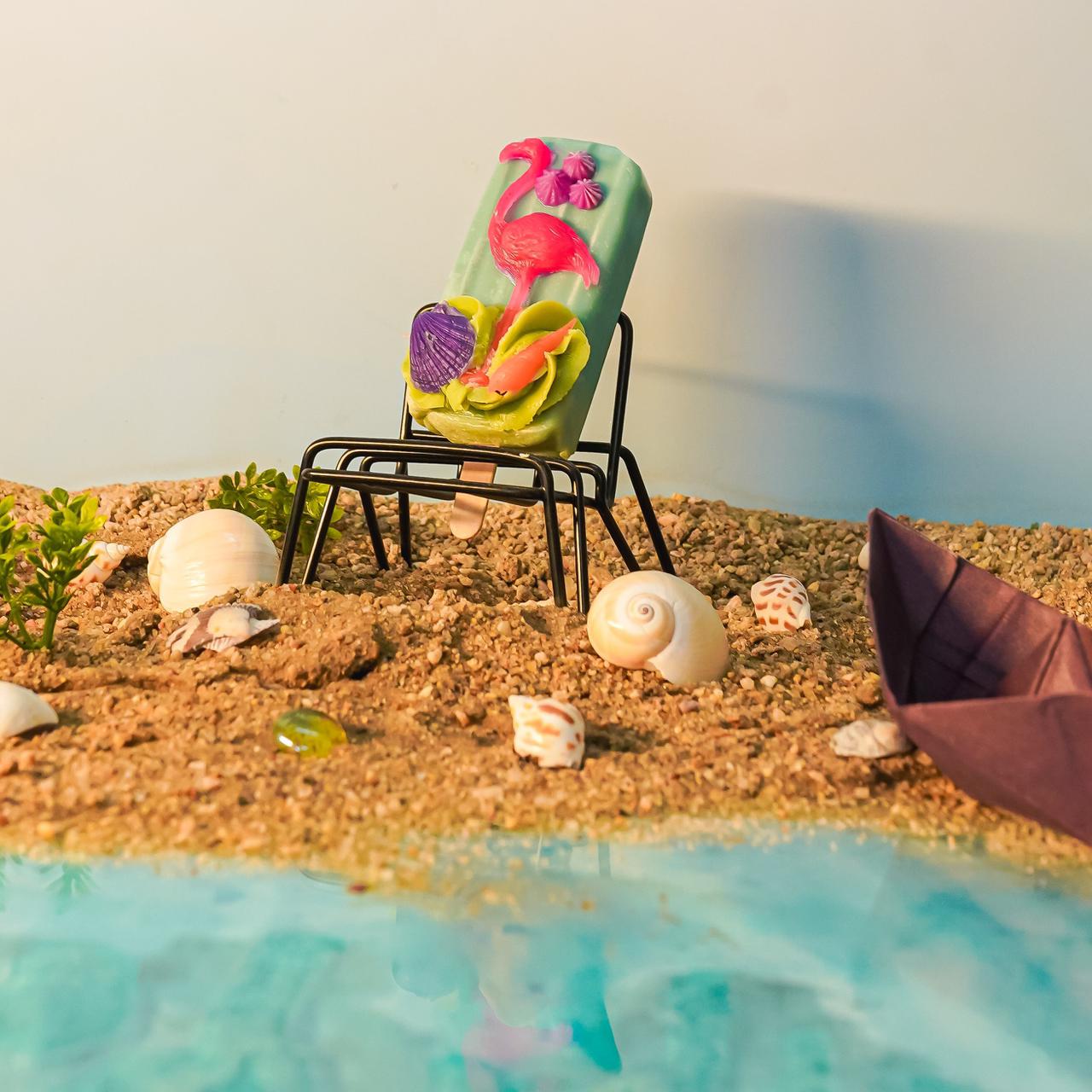 Flamingo Popsicle Soap - Tropical Fun Handmade Soap Bar – Body Soap on Brown Living™. SKU: SS-27. Img 2.