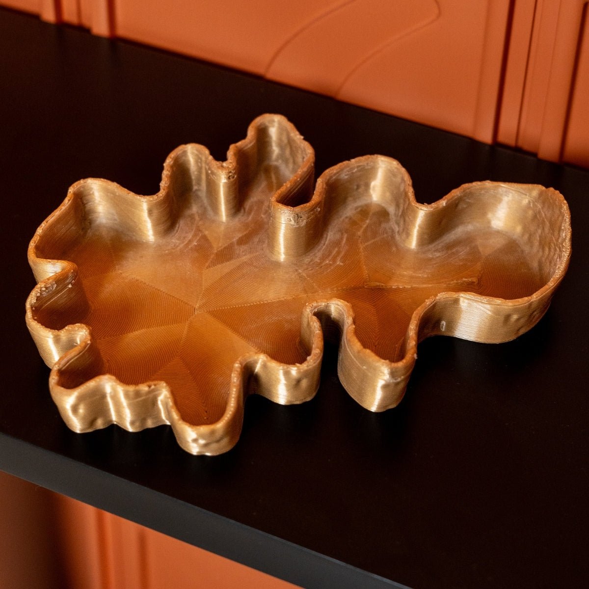 Flat Canyon Plant - Based Exotic Bronze Tray – Home Decor on Brown Living™. SKU: FLCAEDPLEBA030. Img 1.