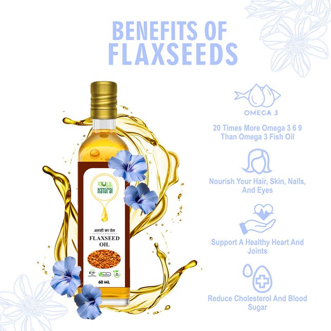 Flax Seed Oil | Wood Pressed | Pure & Natural | 60 ml | Alsi Tel | Verified Sustainable by Brown Living™