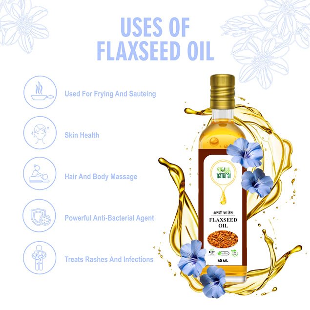 Flax Seed Oil | Wood Pressed | Pure & Natural | 60 ml | Alsi Tel | Verified Sustainable by Brown Living™