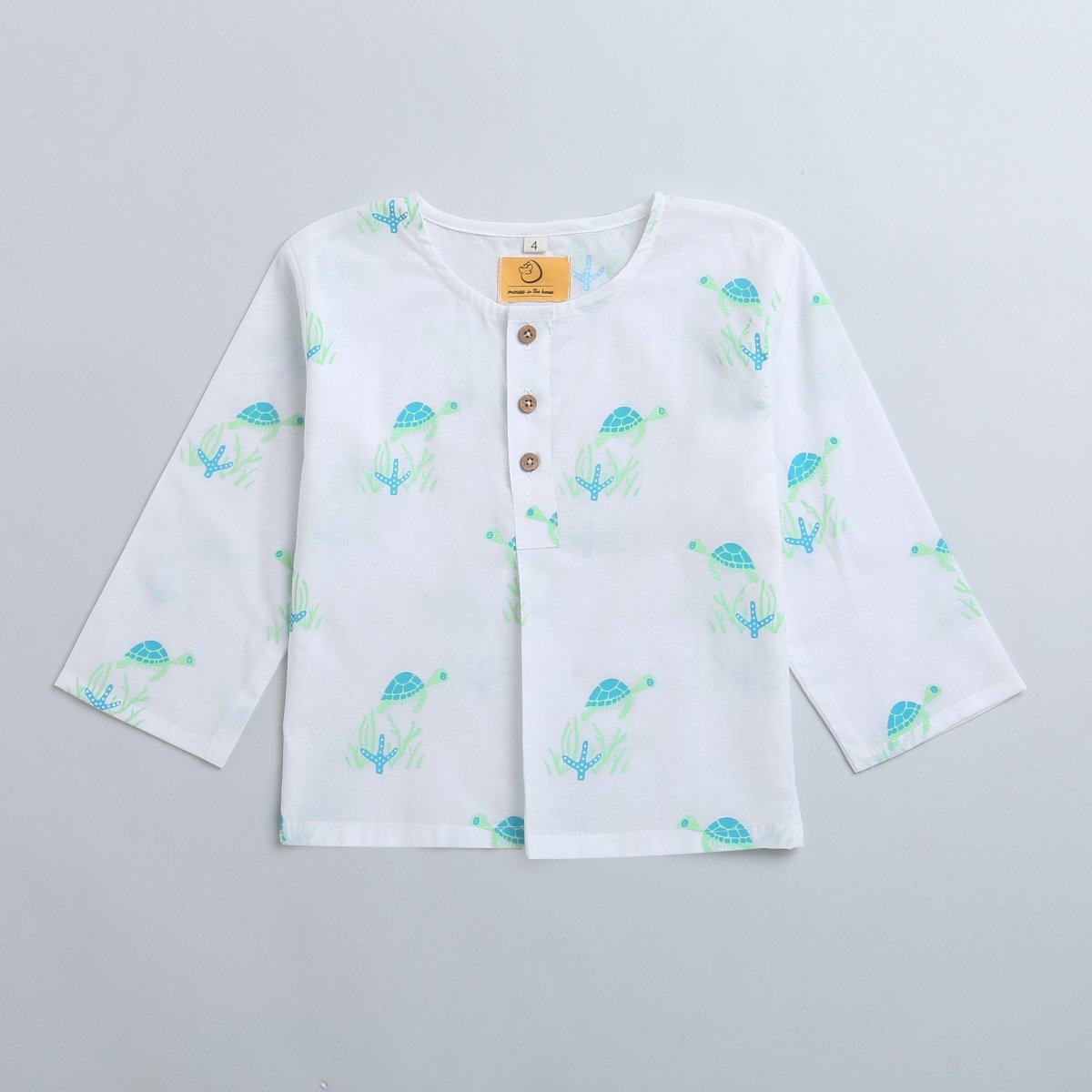 Flippy The Turtle - Unisex Infant Cotton Nightwear – Kids Onesies on Brown Living™. SKU: MITHIC - 0853054. Img 3.