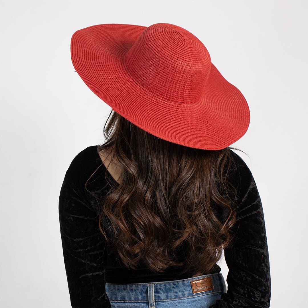 Floppy Hat (Plain) | Cotton & Natural Straw | Wide Brim Summer Hat – Womens Hat on Brown Living™. SKU: MBNL003008. Img 1.