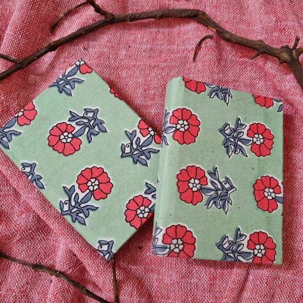 Flora - Upcycled Fabric-Pocket Diary | Verified Sustainable Notebooks & Notepads on Brown Living™