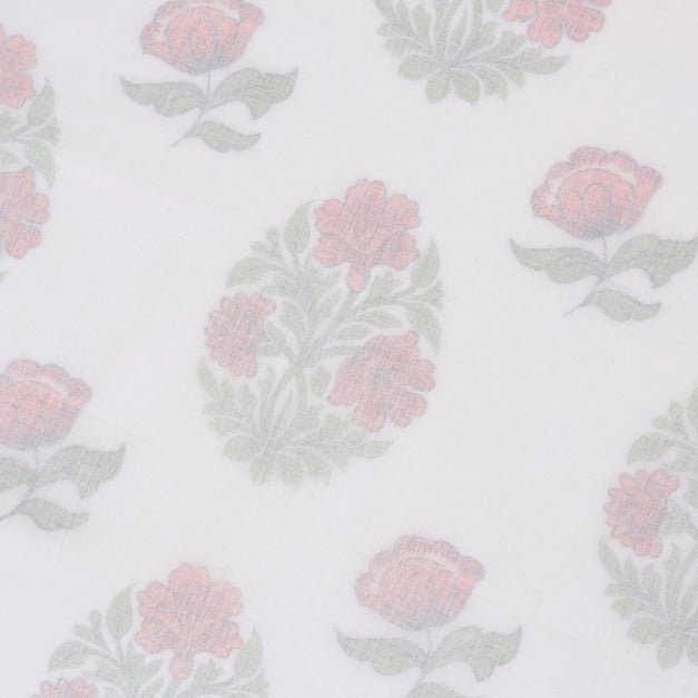 Floral Buta Cotton Dohar | Soft Lightweight Summer Blanket – Bedding on Brown Living™. SKU: AA-EE-dD_. Img 2.