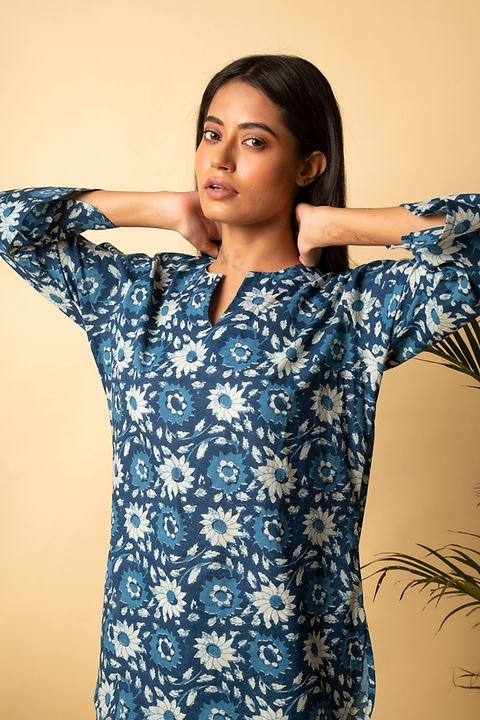 Floral Lounge Wear – Soft Cotton Comfort for Everyday Relaxing. – Womens Co - Ord Sets on Brown Living™. SKU: ANTSBS. Img 11.