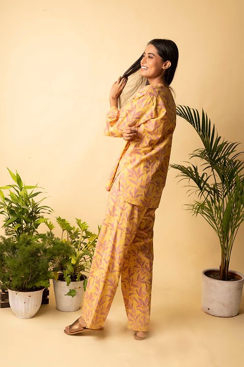 Floral Lounge Wear – Soft Cotton Comfort for Everyday Relaxing. – Womens Co - Ord Sets on Brown Living™. SKU: ANTSLPS. Img 21.