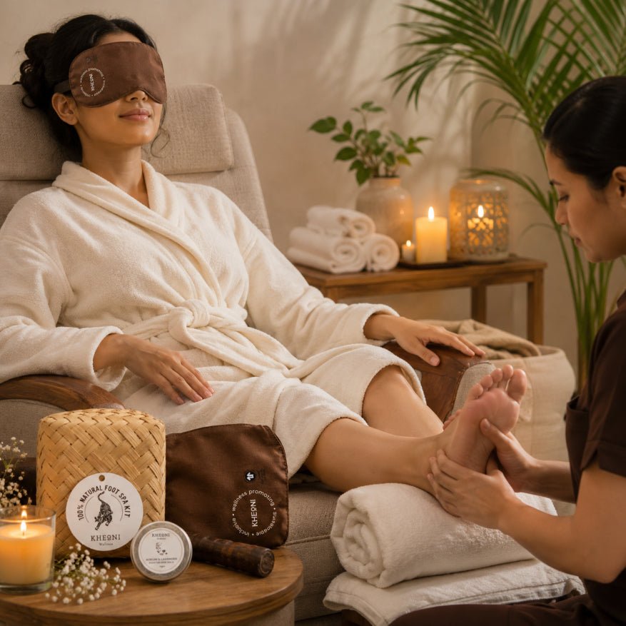 Foot Massage Kit | Relaxation & Foot Care Set – Foot Care on Brown Living™. SKU: KHFSK-01. Img 2.