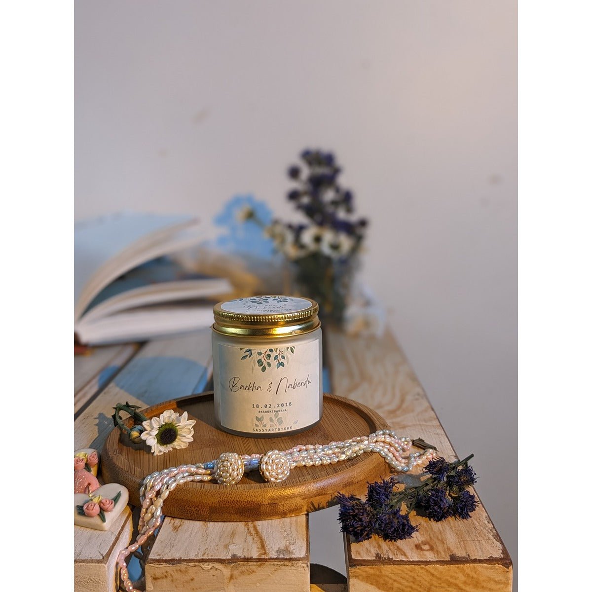 Forever Bloom Aroma Candle | Wedding Favour & Scented Gift – Candles & Fragrances on Brown Living™. SKU: SSAS-277LAVR. Img 1.
