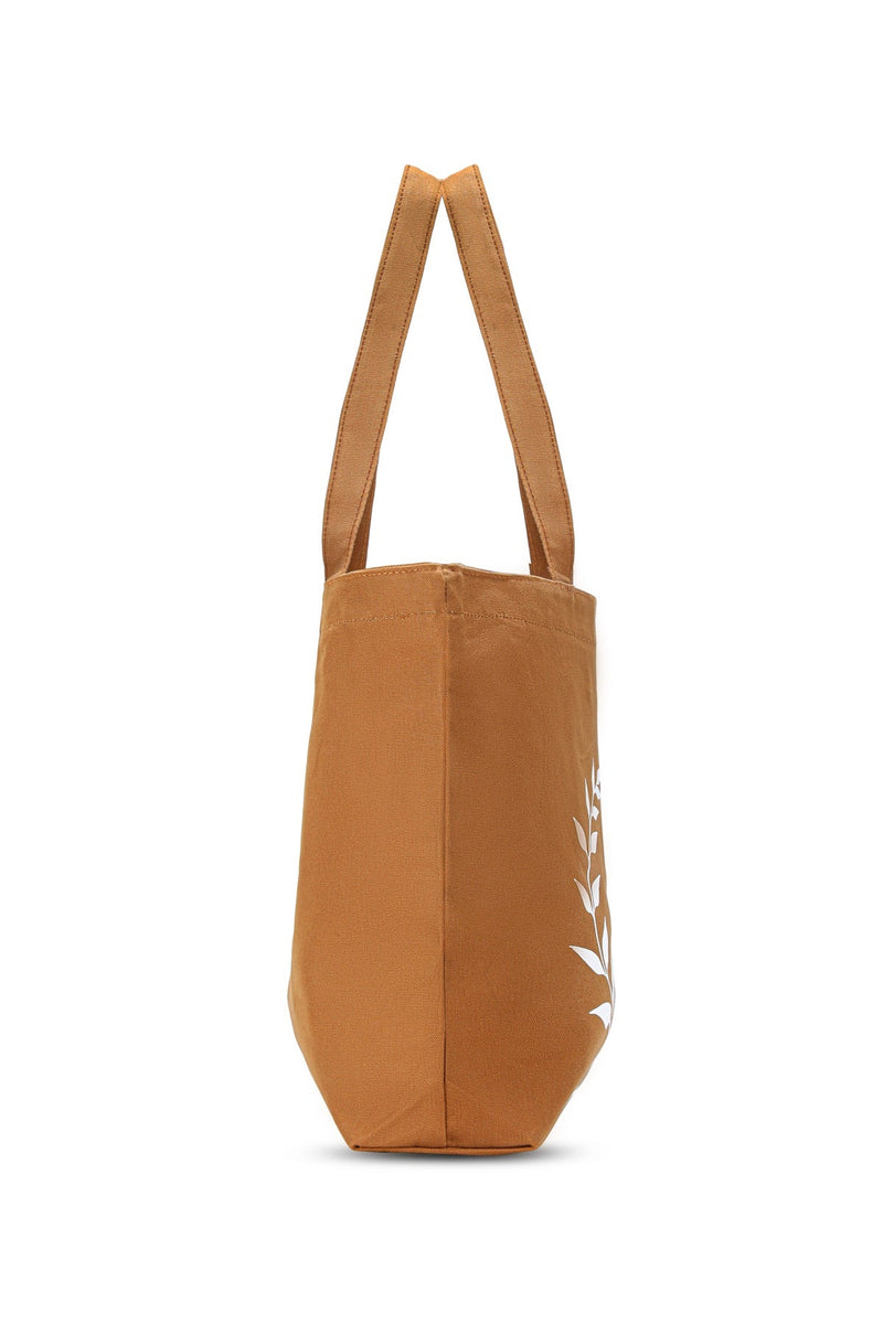 Free and Wild- Premium Cotton Canvas Tote Bag with Zip- Tan | Verified Sustainable Tote Bag on Brown Living™