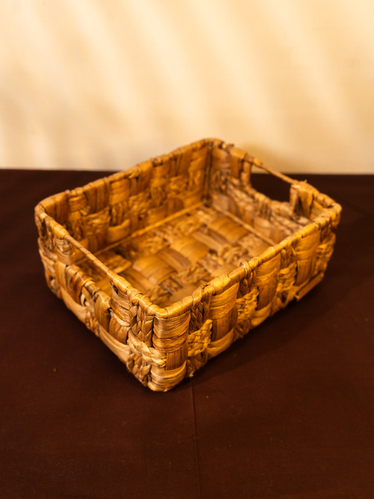 French Braided Tray - Water Hyacinth Storage – Trays & Platters on Brown Living™. SKU: . Img 2.