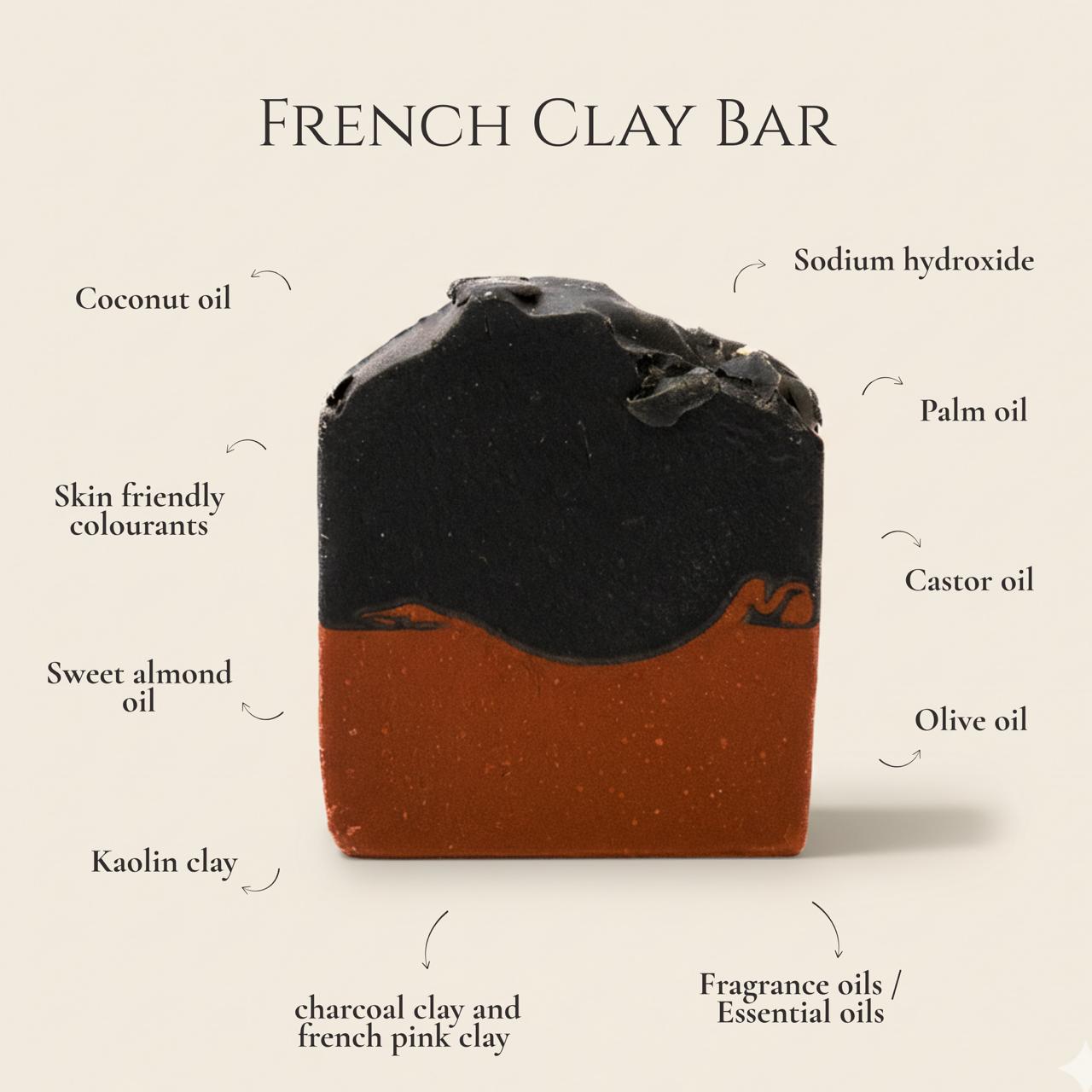 French Clay Bar - Gentle Cleansing Natural Clay Soap – Body Soap on Brown Living™. SKU: SS-31. Img 3.