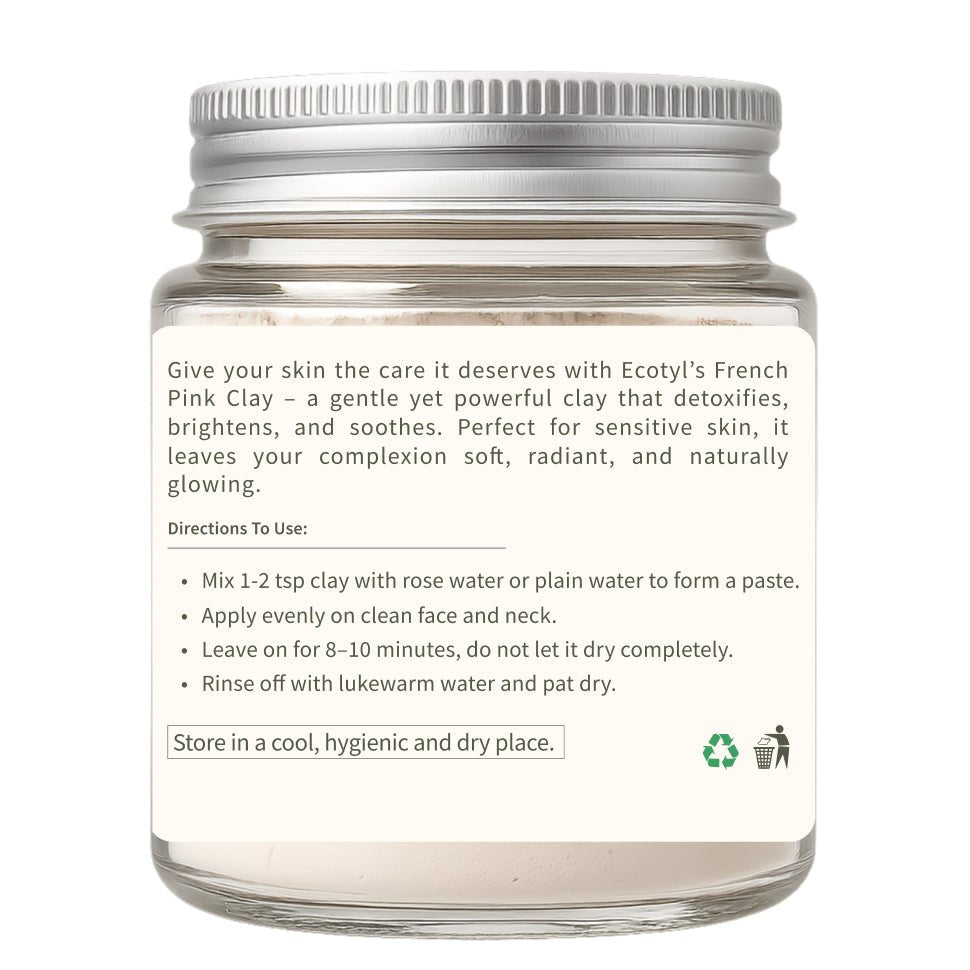 French Pink Clay | Gentle Detox Clay | Skin Brightening | 80g – Face Mask by Ecotyl available on Brown Living™. . SKU: ECOTYL00043. Img 7.
