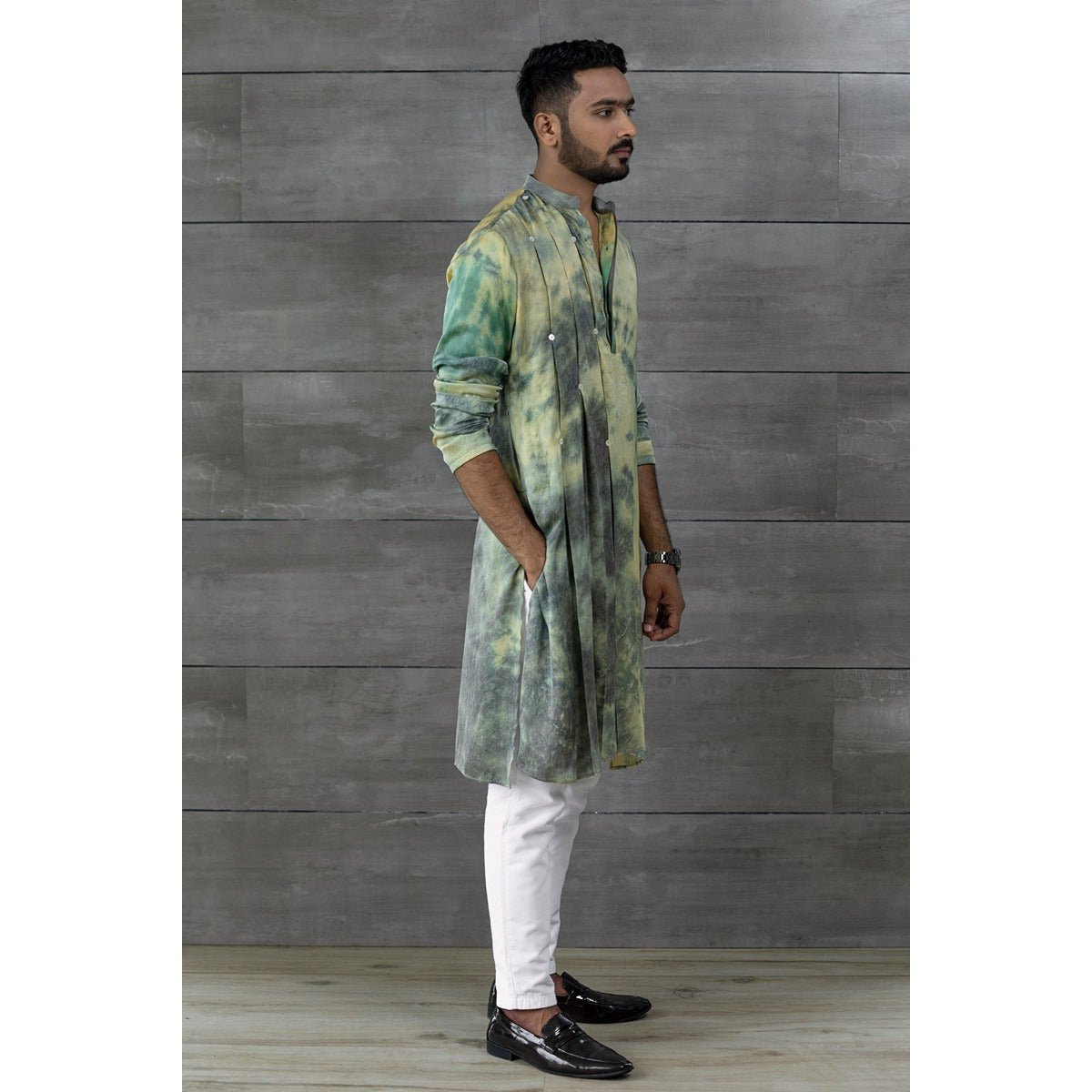 Gael Kurta | Minimal Cotton Kurta for Men | Everyday Ethnic Wear – Mens Ethnic Sets on Brown Living™. SKU: TMS0171-XS. Img 3.