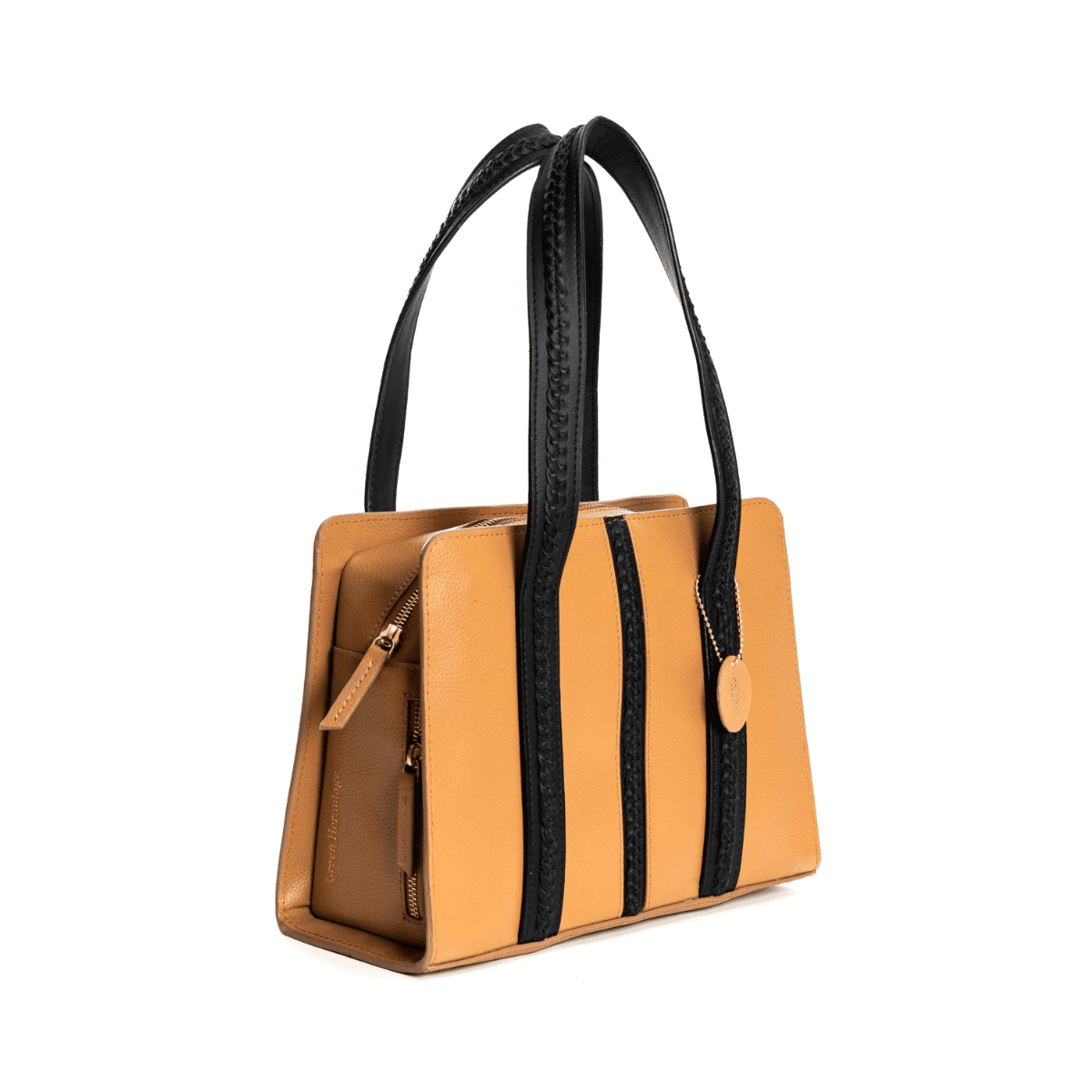 Gaia Vegan Leather Shoulder Bag (Black & Gold) – Shoulder Bags on Brown Living™. SKU: SGH-2003. Img 16.