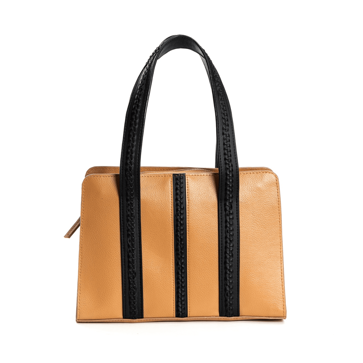 Gaia Vegan Leather Shoulder Bag (Black & Gold) – Shoulder Bags on Brown Living™. SKU: SGH-2003. Img 15.