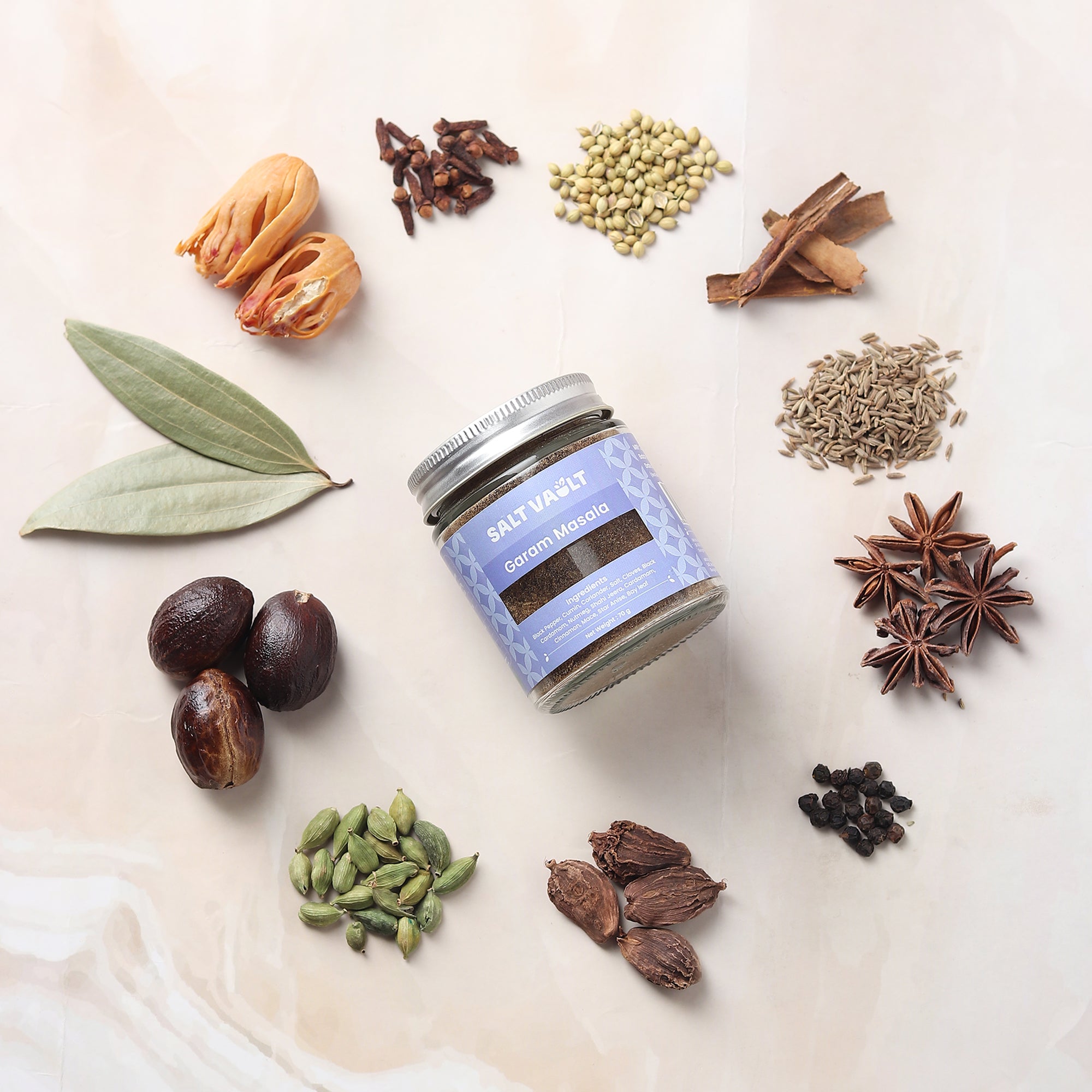 Garam Masala | 100% Natural and Preservative - Free – Seasonings & Spices on Brown Living™. SKU: GM1JAR070. Img 3.