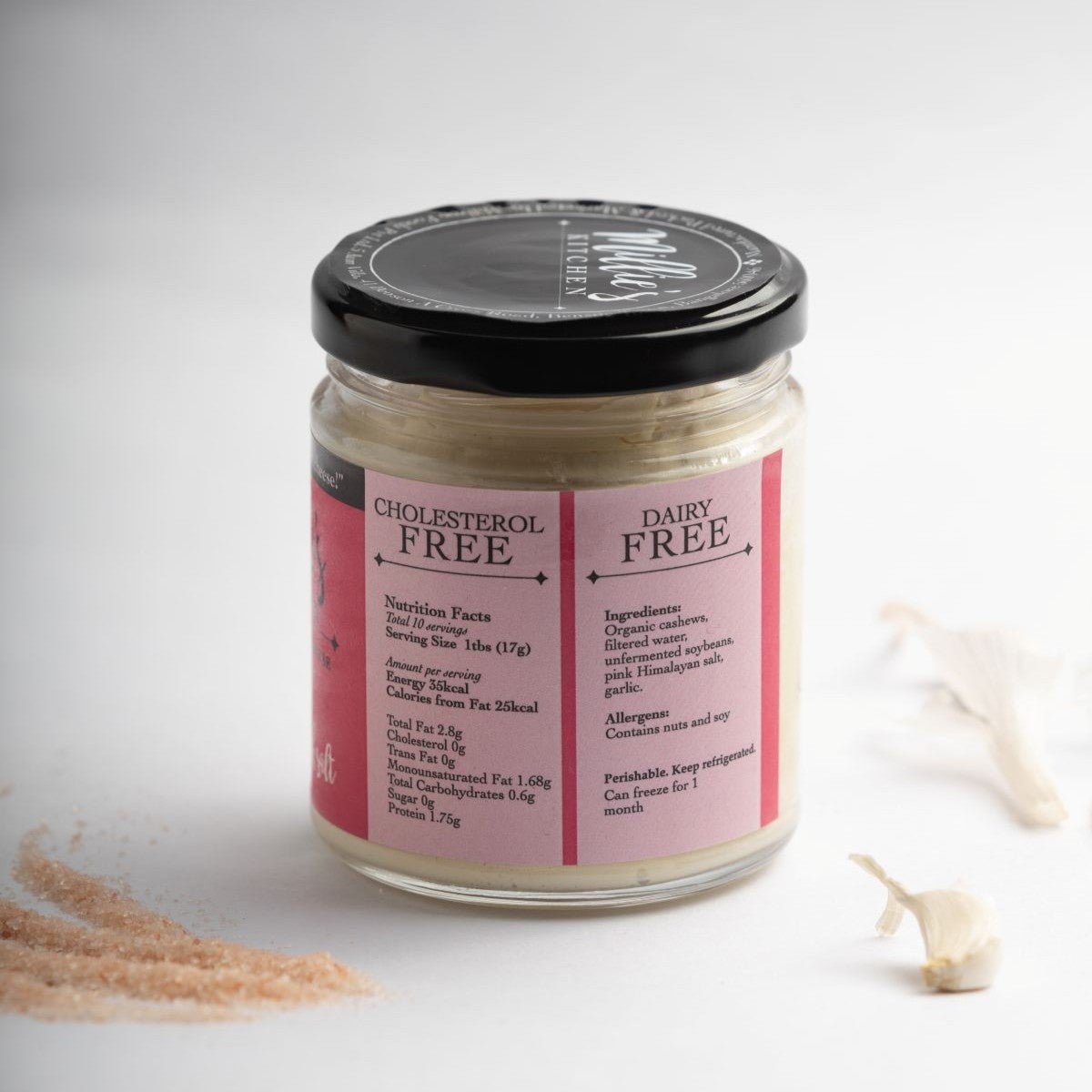 Garlic & Pink Himalayan Salt – Creamy Artisan Spread with Subtle Zest – Jams & Spreads on Brown Living™. SKU: SC05GPS. Img 3.