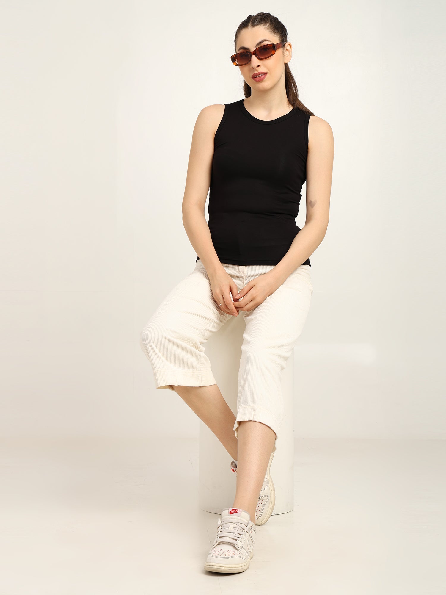 Gen Z Bamboo Tank Top For Women Breathable Casual Top – Womens Top on Brown Living™. SKU: W-TANK-TOP21-BLK-S. Img 5.