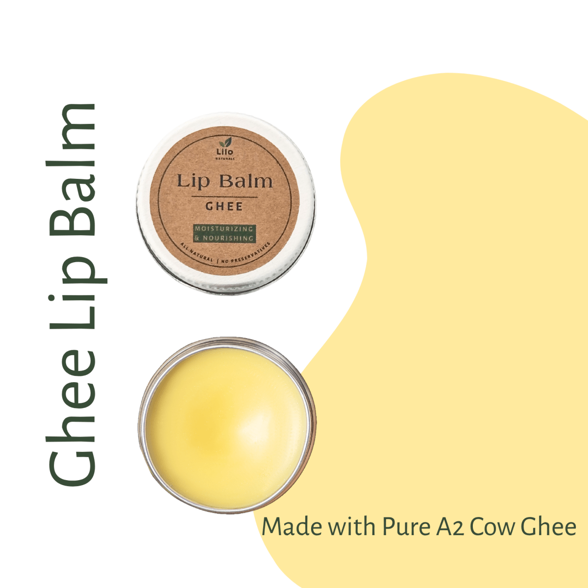 Ghee Lip Balm | For Dry, Chapped & Pigmented Lips | With A2 Cow Ghee – Lip Balms by Lilo Naturals available on Brown Living™. Pack Of 1 . SKU: SKU002 - 1. Img 2.