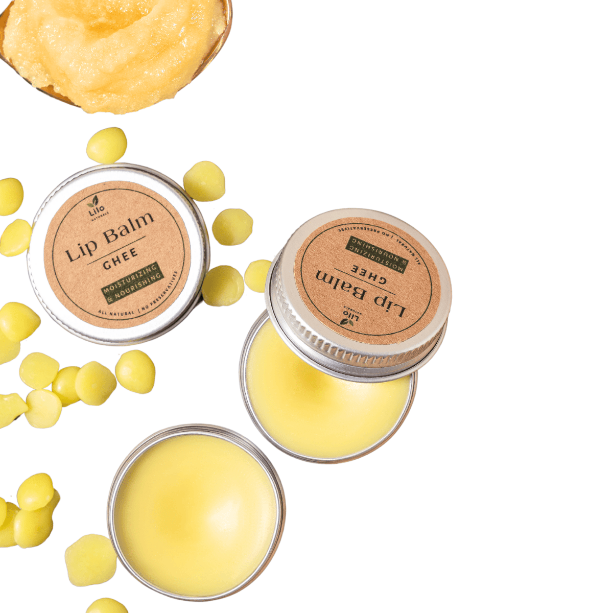Ghee Lip Balm | For Dry, Chapped & Pigmented Lips | With A2 Cow Ghee – Lip Balms by Lilo Naturals available on Brown Living™. Pack Of 1 . SKU: SKU002 - 1. Img 1.