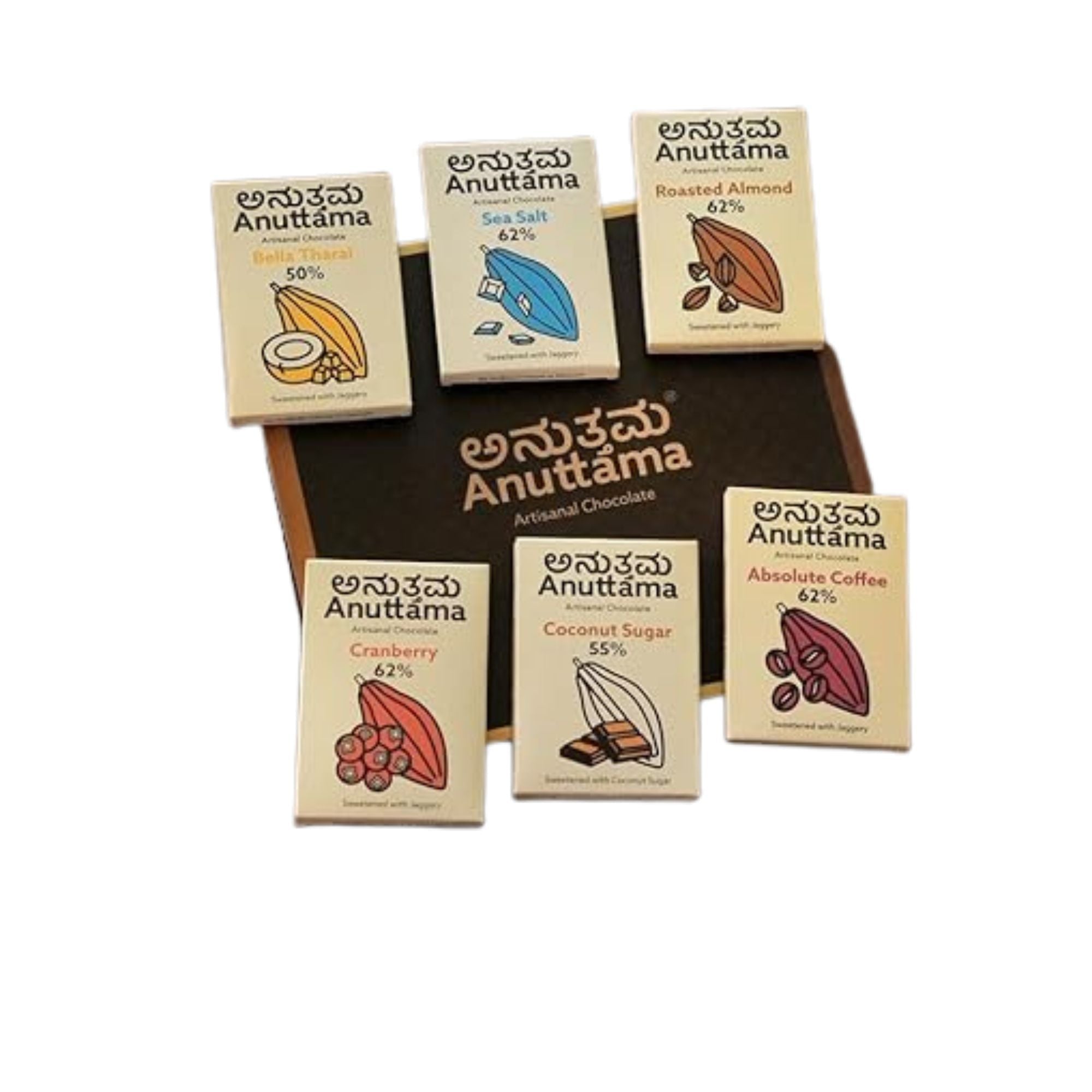 Gift Box 20g Assorted Mini Bars Chocolate Gift Set – Chocolates on Brown Living™. SKU: ANUTTAMA_MiniBars. Img 3.