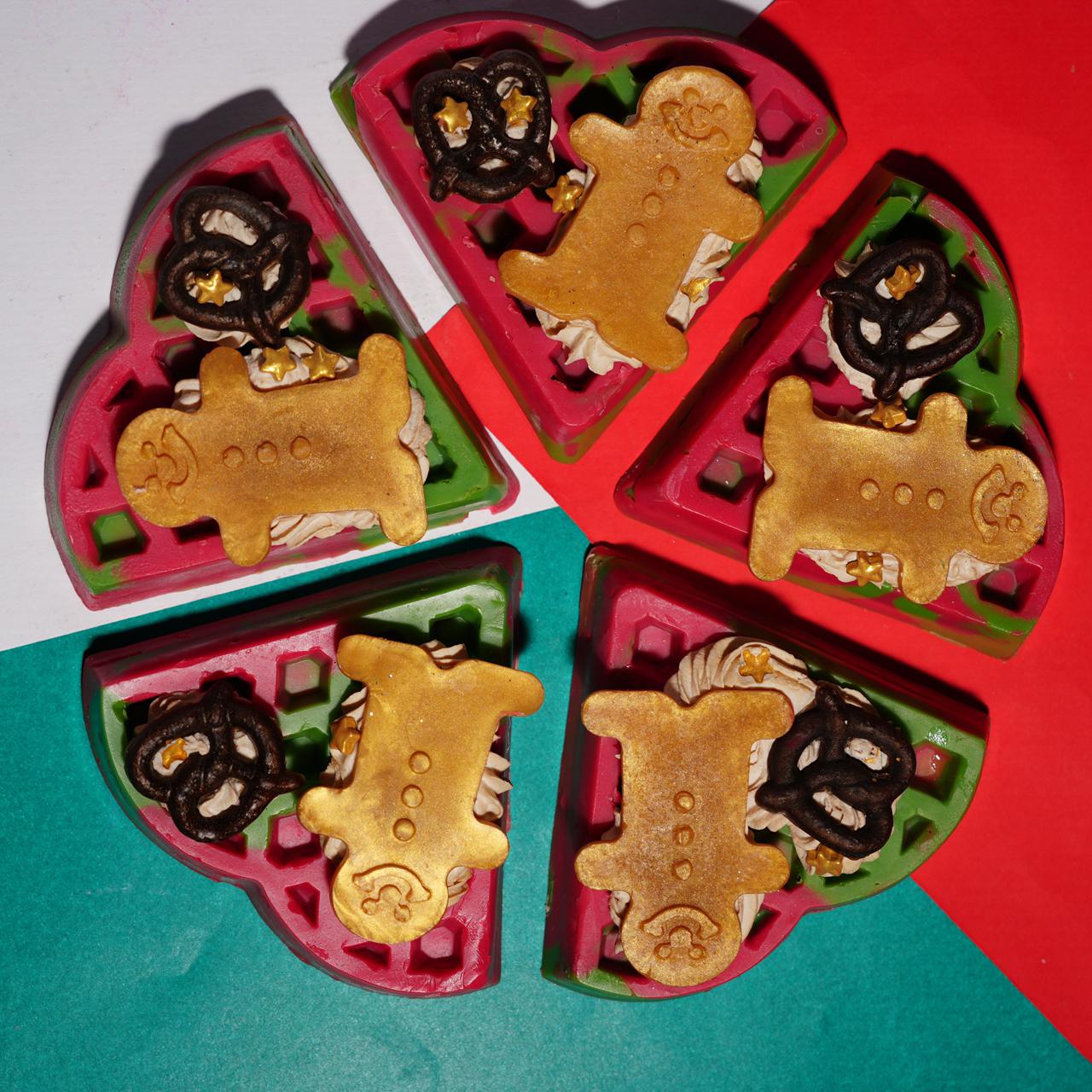Gingerbread Waffle Soap | Handmade Festive Christmas Bath Soap – Body Soap on Brown Living™. SKU: SLTYSECRT-11. Img 2.
