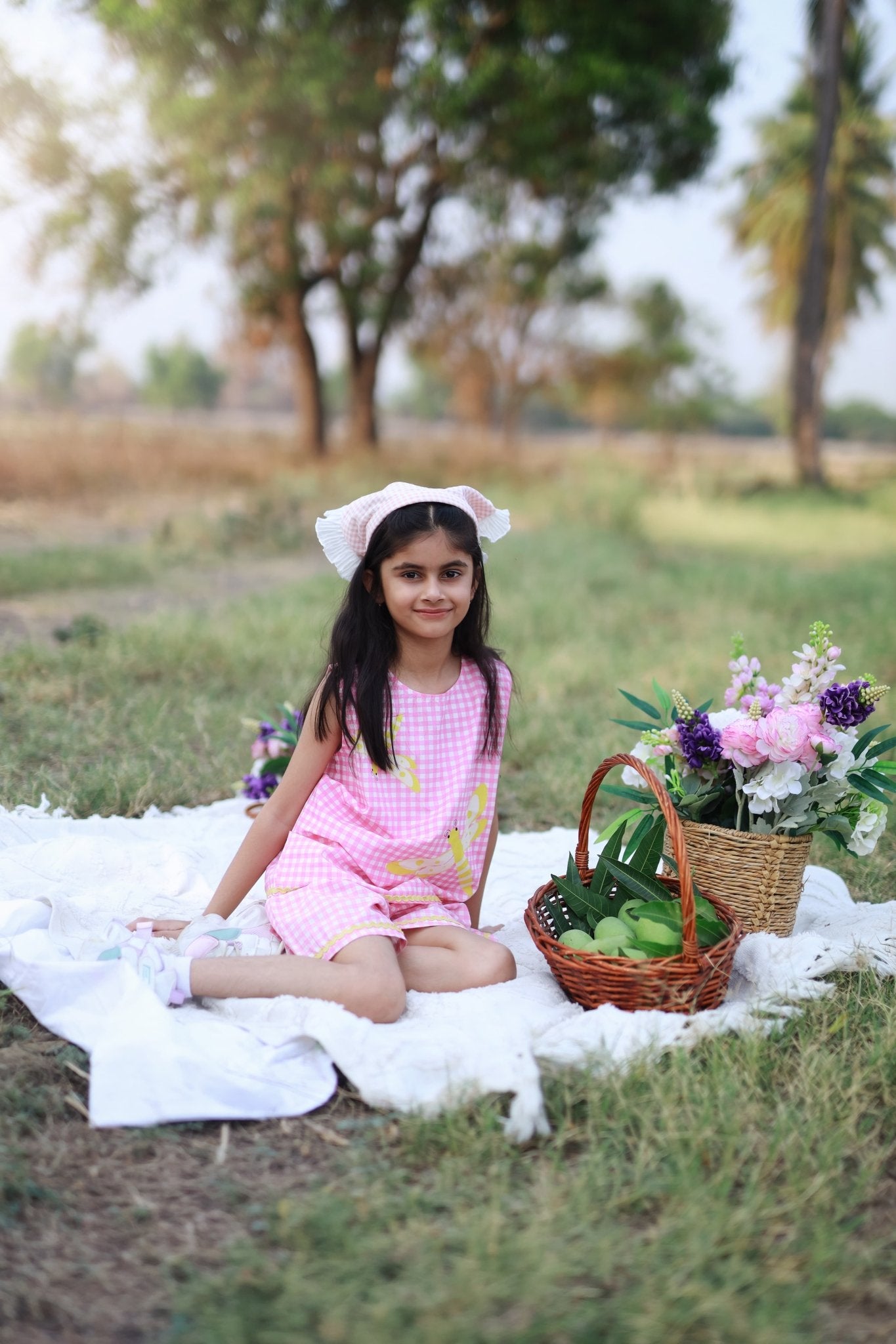 Gingham Gulabo Girls Co - ord Set | Checked Comfortable Kids Outfit – Kids Daywear Sets on Brown Living™. SKU: GGG56M1. Img 4.