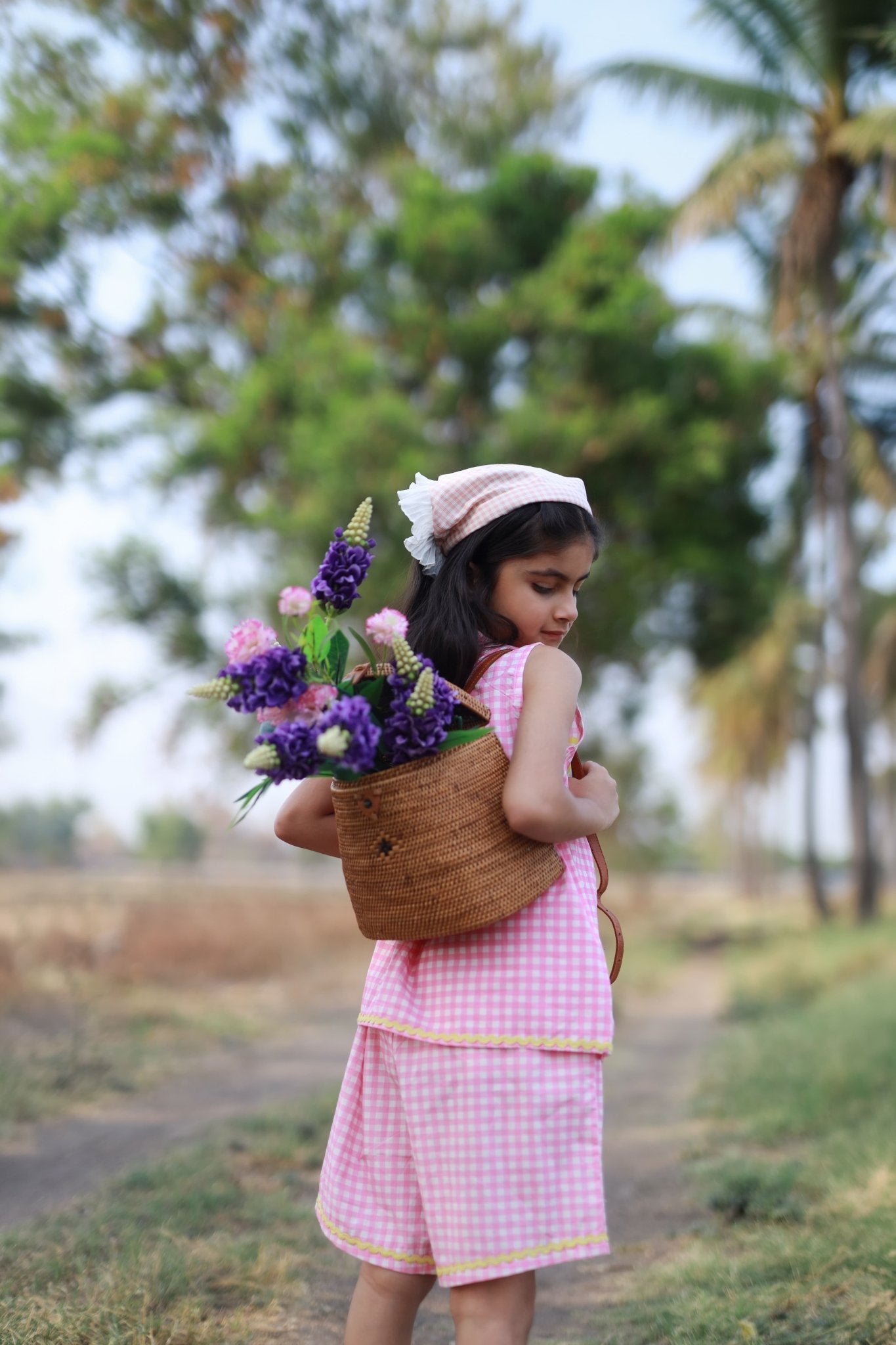 Gingham Gulabo Girls Co - ord Set | Checked Comfortable Kids Outfit – Kids Daywear Sets on Brown Living™. SKU: GGG56M1. Img 5.