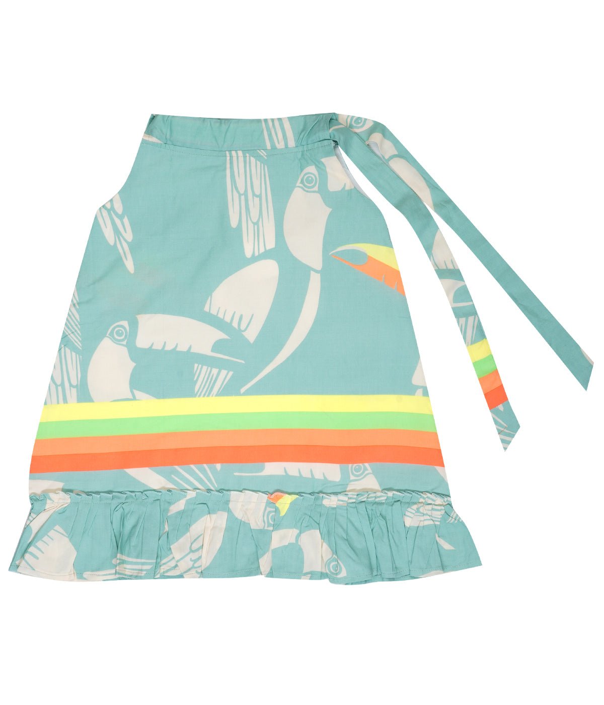 Girls Blue Cotton Dress with Shoulder Knot Regular Fit – Kids Daywear Sets on Brown Living™. SKU: PG159_2. Img 1.