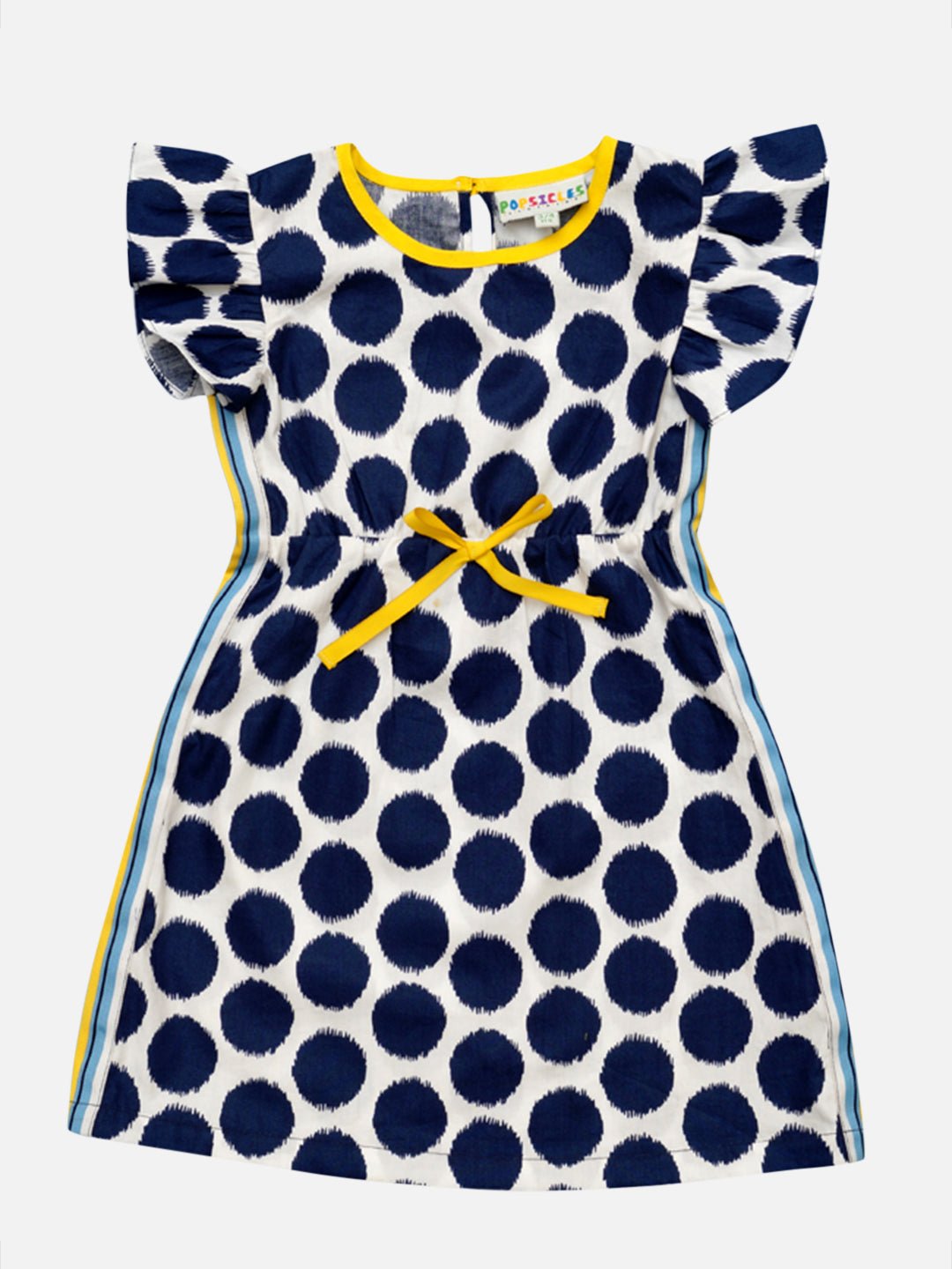 Girls Cotton Dodger Dress White & Blue – Comfortable Stylish Dress – Kids Daywear Sets on Brown Living™. SKU: PG140_1. Img 1.