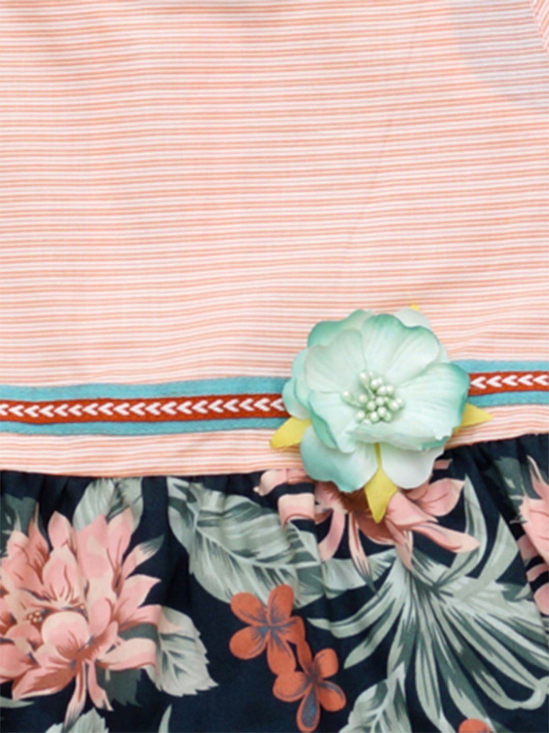 Girls Cotton Pickle Dress Peach – Comfortable Summer Dress for Kids – Kids Daywear Sets on Brown Living™. SKU: PG143_1. Img 3.