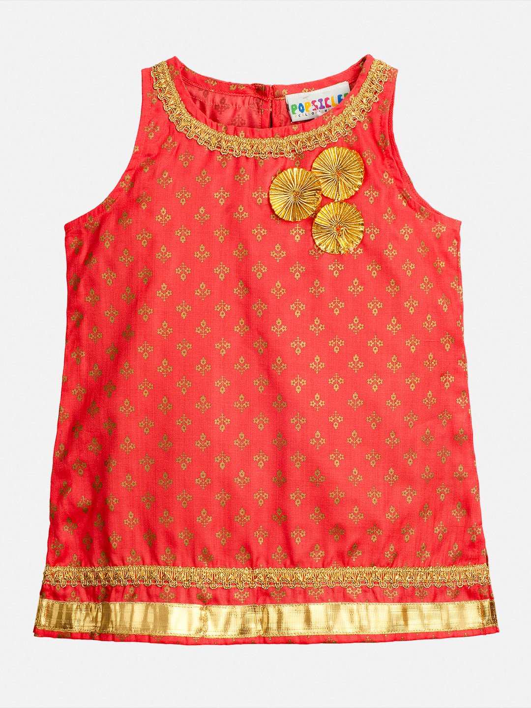 Girls Linen Kurta With Gharara Set for Kids – Kids Daywear Sets on Brown Living™. SKU: PG144_1. Img 4.