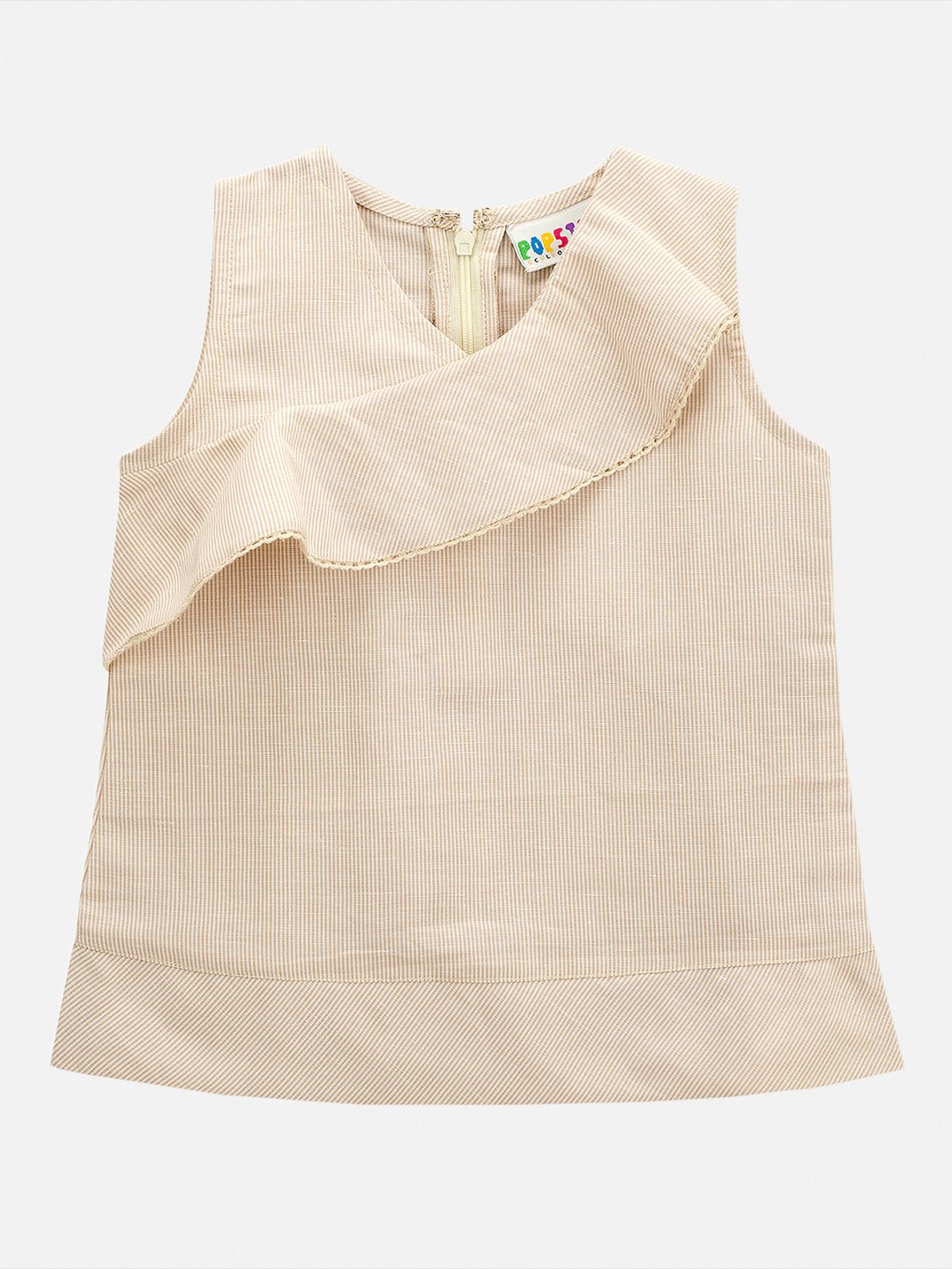 Girls Linen Modish Beige Pants & Top Set – Kids Daywear Sets on Brown Living™. SKU: PG153_1. Img 4.