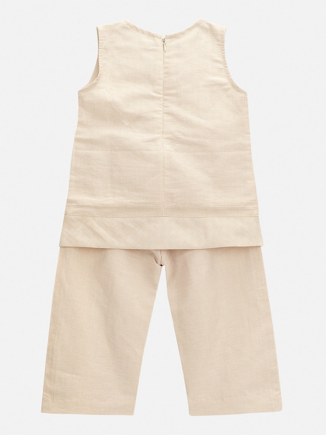 Girls Linen Modish Beige Pants & Top Set – Kids Daywear Sets on Brown Living™. SKU: PG153_1. Img 2.