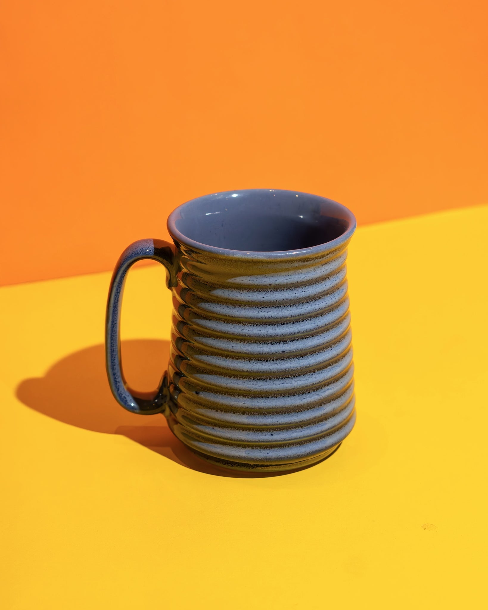 Glacier Ceramic Mug | Handmade Blue - White Coffee & Tea Mug – Cups & Saucers on Brown Living™. SKU: MS-DRK-0026-MUG. Img 2.