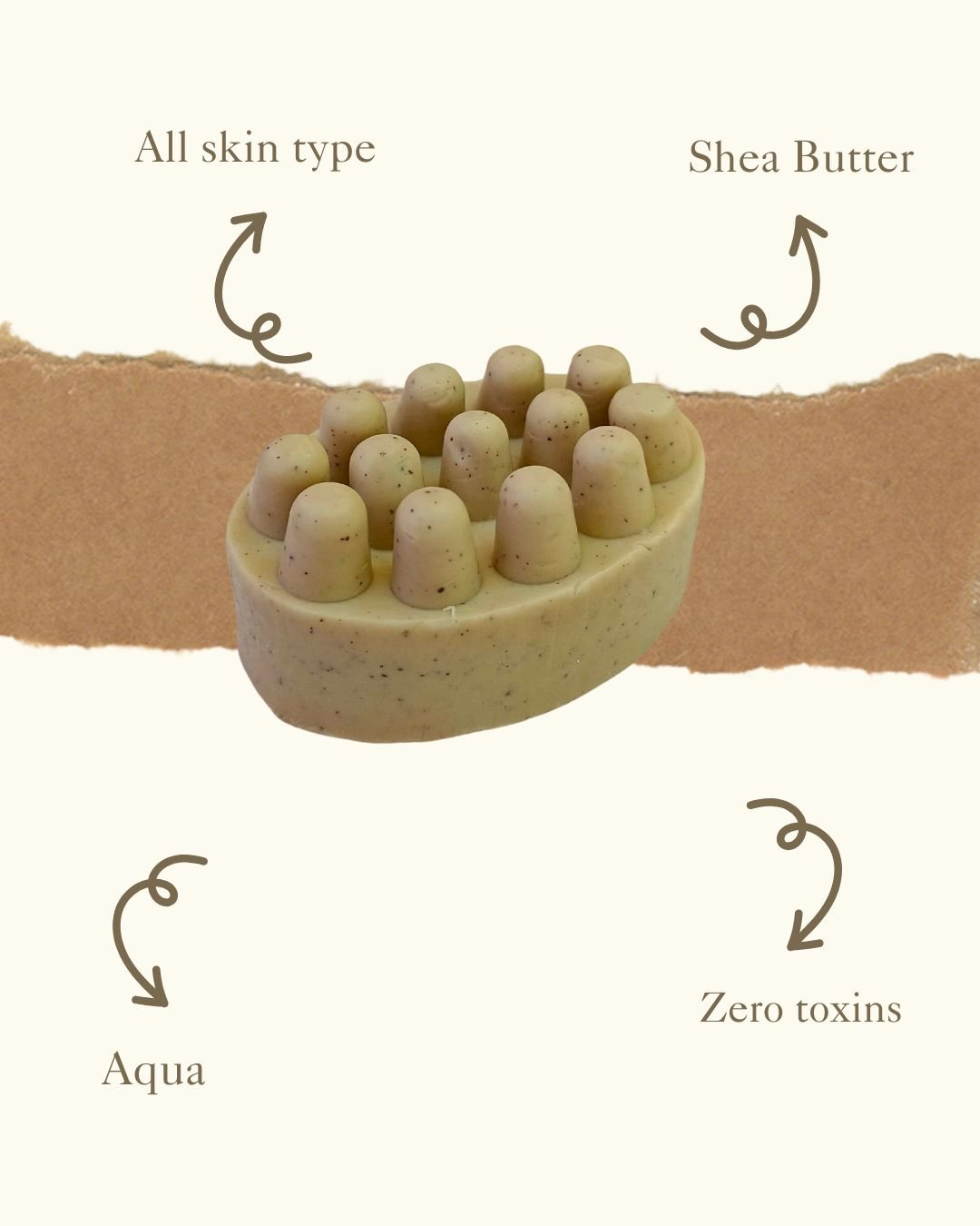 Goat Milk and Shea Butter Coffee Scrub Soap Bar - 100g – Body Soap on Brown Living™. SKU: SOB-SOAP-14AN. Img 3.